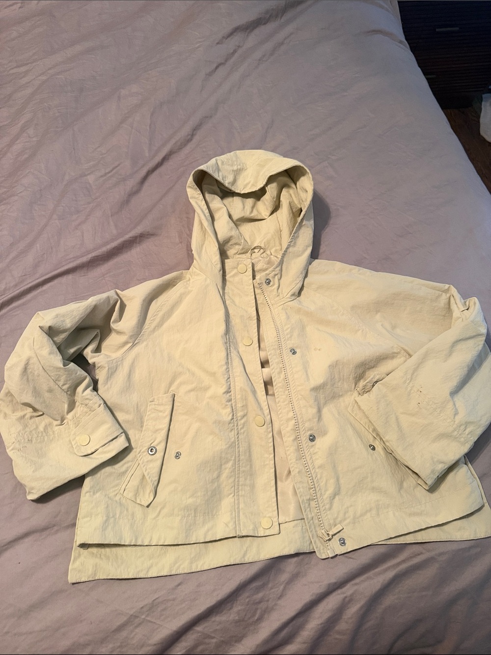 Zara Cream Hooded Utility Jacket
